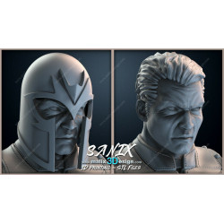Buste Magneto impression 3D resine, taille 18cm ( non peint ) (non peint)