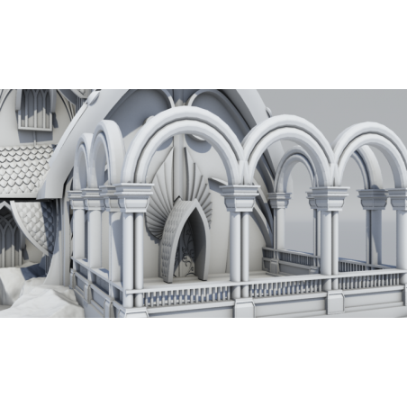 9th Age décors impression 3D Maison noble elfique 