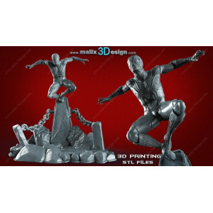 Spider man figurine imprimée en 3D résine Taille 18cm (non peint)