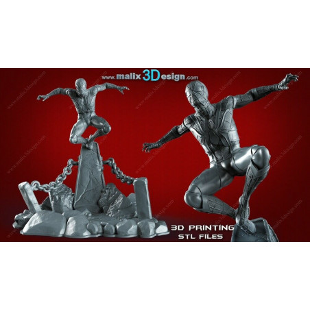 Spider man figurine impression 3D résine  18cm  (non peint)
