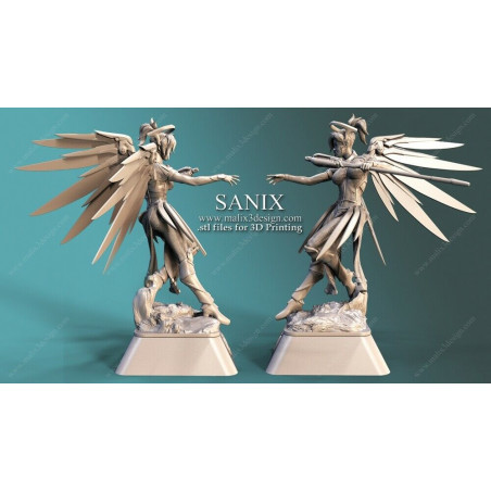 Mercy (Overwatch) impression 3D résine taille 18cm ( non peint ) (non peint)