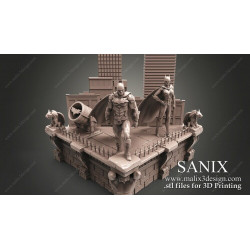 Batman diorama impression 3D résine taille 18cm ( non peint ) (non peint)