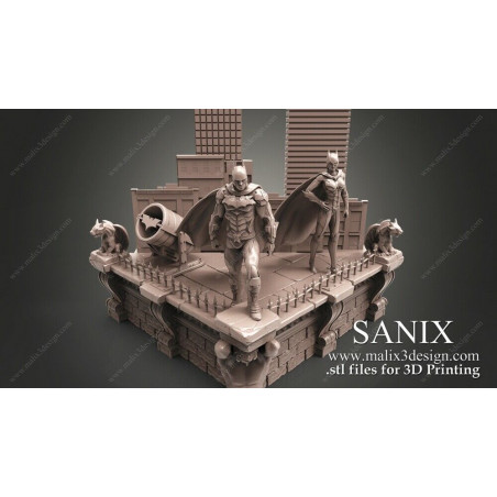 Batman diorama impression 3D résine taille 18cm ( non peint ) (non peint)