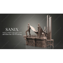 Batman diorama impression 3D résine taille 18cm ( non peint ) (non peint) (2)