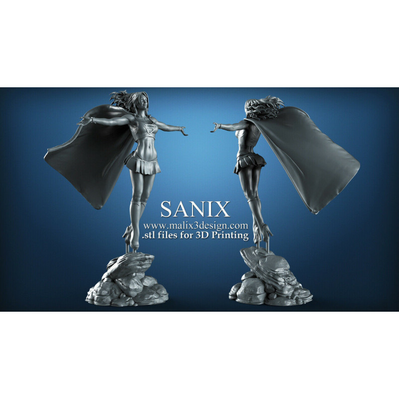 Supergirl impression 3D résine taille 18cm ( non peint ) (non peint)