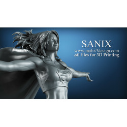 Supergirl impression 3D résine taille 18cm ( non peint ) (non peint) (2)