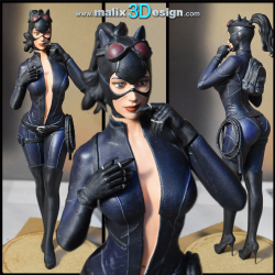 Catwoman impression 3D résine taille 18cm ( non peint ) (non peint) (2)