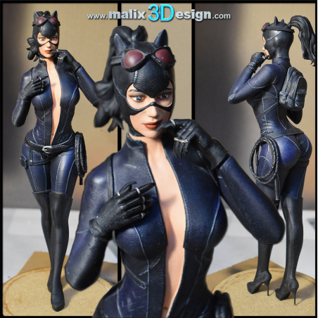 Catwoman impression 3D résine taille 18cm ( non peint ) (non peint)