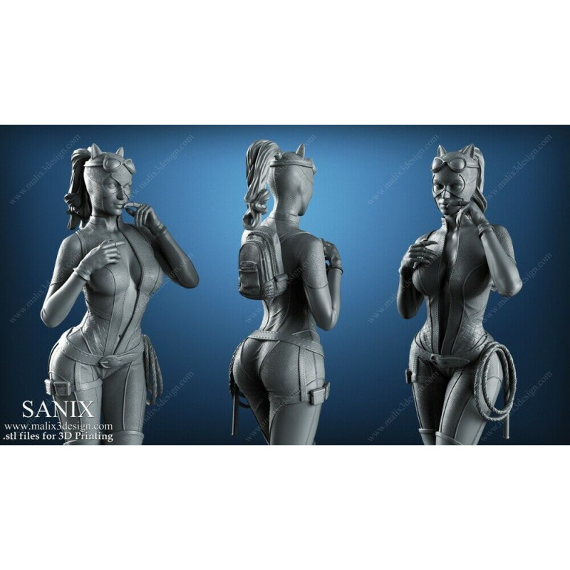 Catwoman impression 3D résine taille 18cm ( non peint ) (non peint)