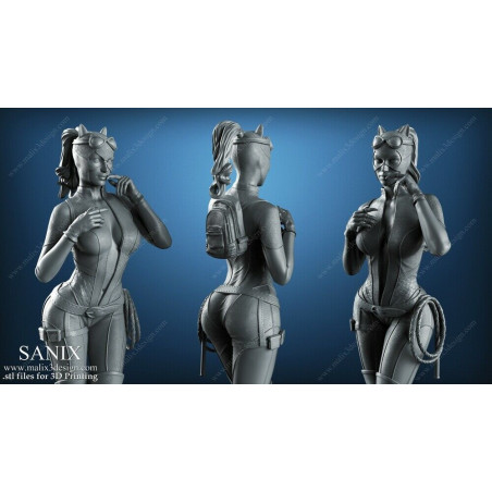 Catwoman impression 3D résine taille 18cm ( non peint ) (non peint)