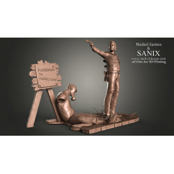 The walking dead Rick, figurine impression 3D résine taille 18cm (non peinte) (non peint)