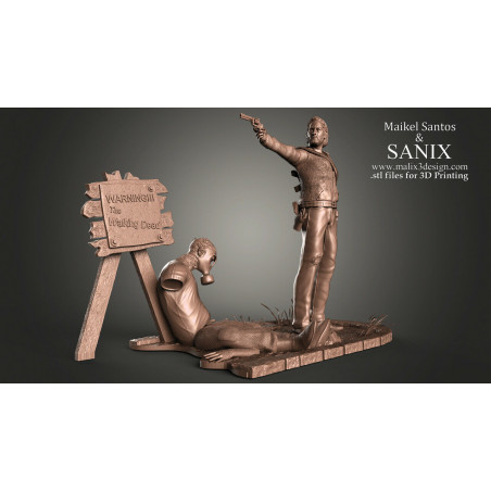 The walking dead Rick, figurine impression 3D résine taille 18cm (non peinte) (non peint)