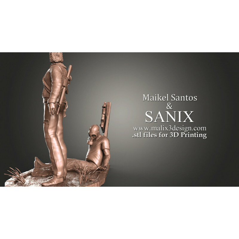 The walking dead Rick, figurine impression 3D résine taille 18cm (non peinte) (non peint)