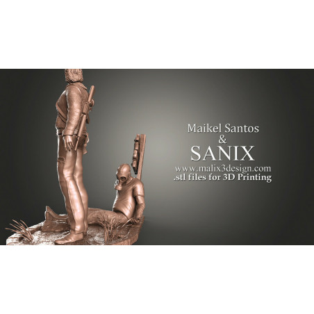 The walking dead Rick, figurine impression 3D résine taille 18cm (non peinte) (non peint)