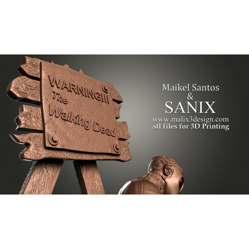 The walking dead Rick, figurine impression 3D résine taille 18cm (non peinte) (non peint)