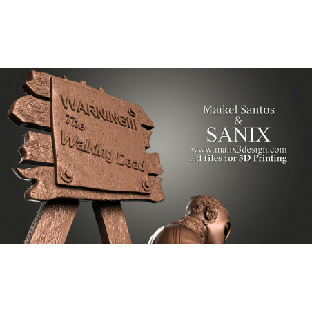 The walking dead Rick, figurine impression 3D résine taille 18cm (non peinte) (non peint)