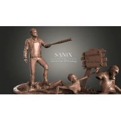 The walking dead Negan, figurine impression 3D résine taille 18cm (non peinte) (non peint)