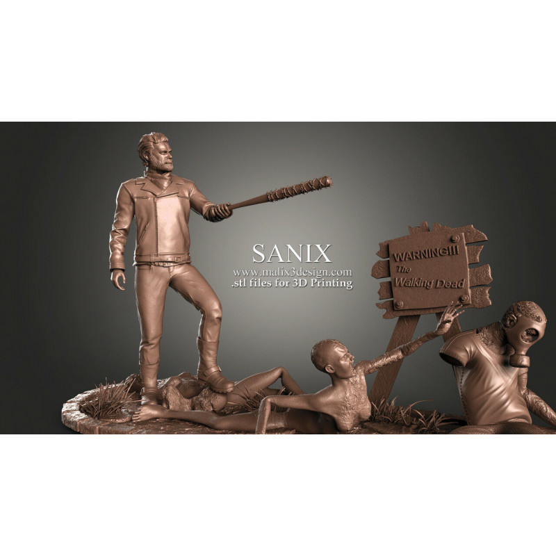 The walking dead Negan, figurine impression 3D résine taille 18cm (non peinte) (non peint)