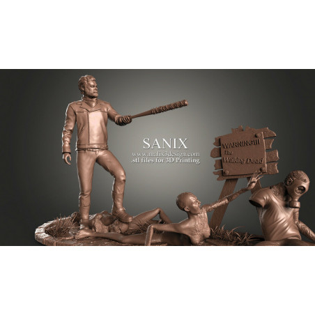The walking dead Negan, figurine impression 3D résine taille 18cm (non peinte) (non peint)
