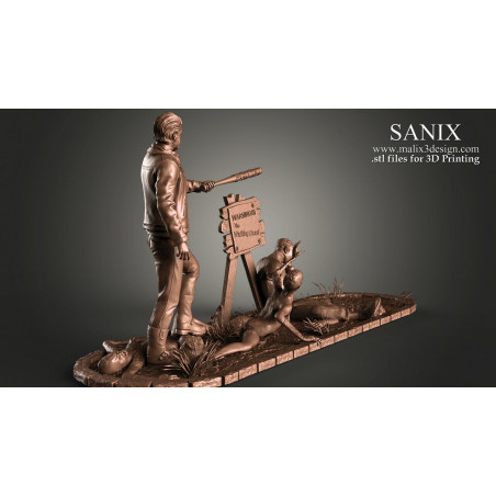 The walking dead Negan, figurine impression 3D résine taille 18cm (non peinte) (non peint)