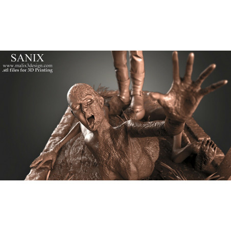 The walking dead Negan, figurine impression 3D résine taille 18cm (non peinte) (non peint)