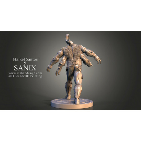 Mortal combat, Goro, imprimé en 3D résine, taille 18cm ( non peint ) (non peint)