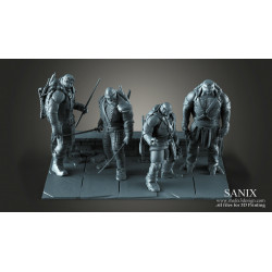 TMNT 4 Heroes Diorama figurine impression 3D résine  18cm non peint (non peint)