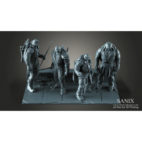 TMNT 4 Heroes Diorama figurine impression 3D résine  18cm non peint (non peint)