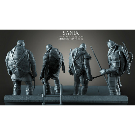 TMNT 4 Heroes Diorama figurine impression 3D résine  18cm non peint (non peint)