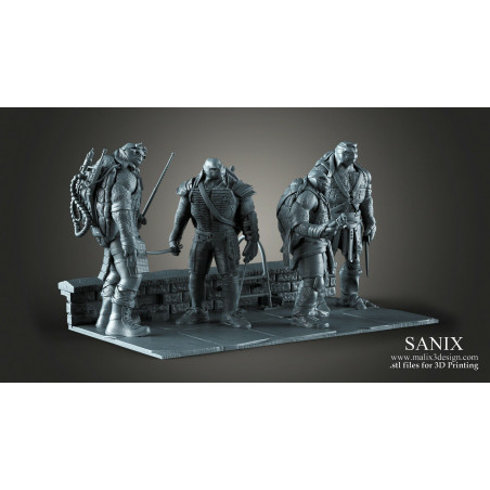 TMNT 4 Heroes Diorama figurine impression 3D résine  18cm non peint (non peint)