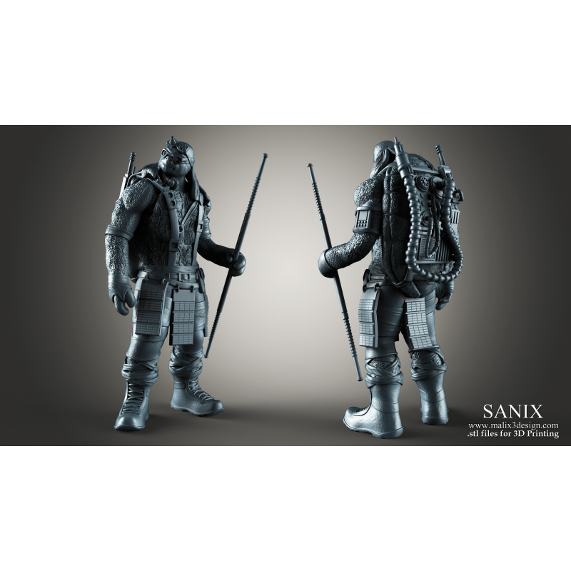 TMNT 4 Heroes Diorama figurine impression 3D résine  18cm non peint (non peint)