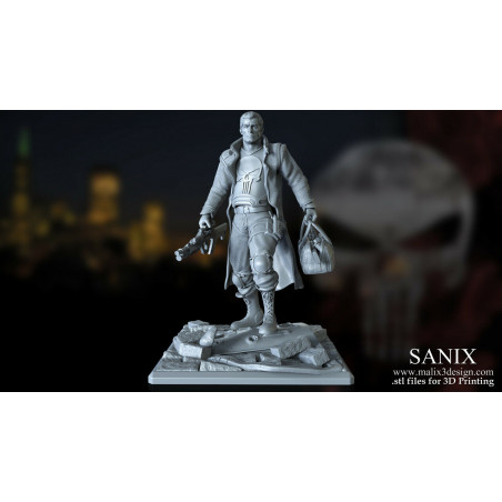 The punisher figurine impression 3D résine taille 18cm (non peins) (non peint)