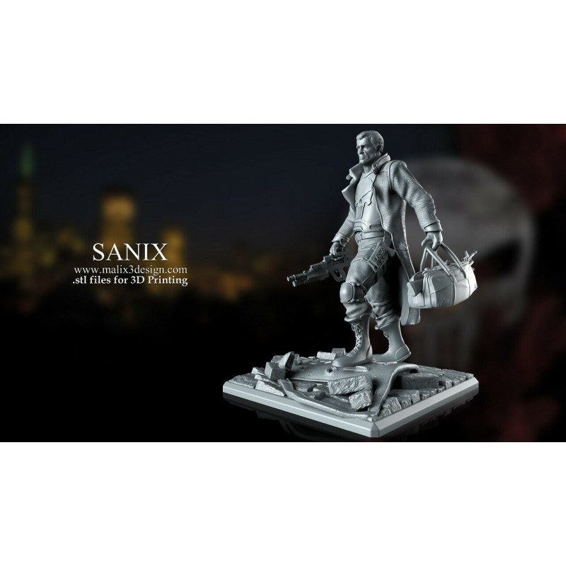The punisher figurine impression 3D résine taille 18cm (non peins) (non peint)