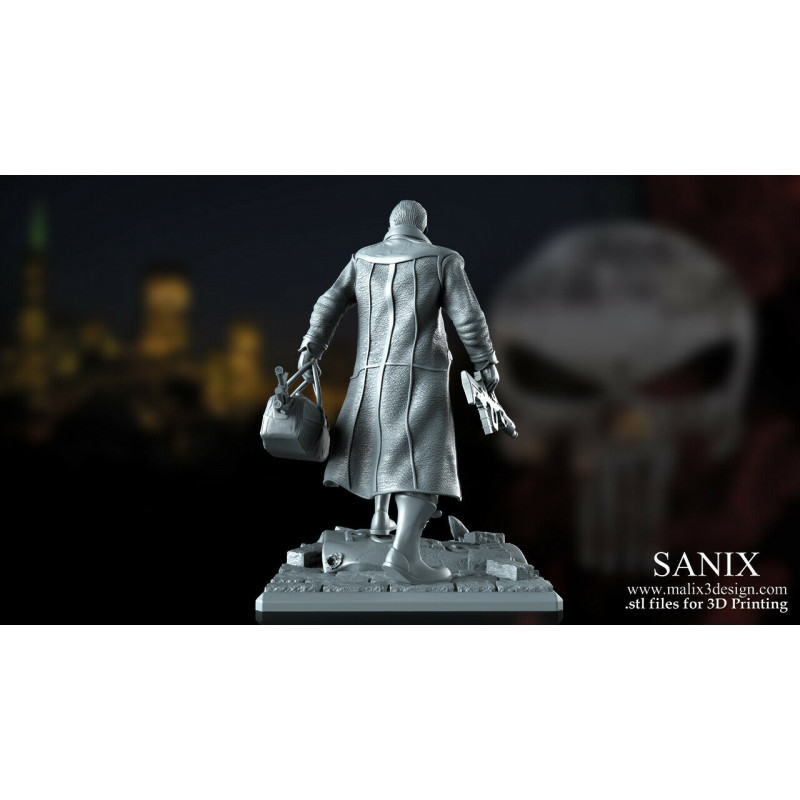 The punisher figurine impression 3D résine taille 18cm (non peins) (non peint)