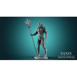 Aquaman figurine imprimée en 3D résine Taille 18cm (non peint)