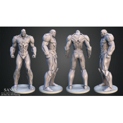 Cyborg figurine impression 3D résine  18cm  (non peint) (2)