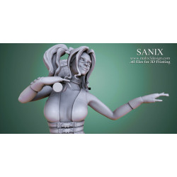 Harley Queen figurine impression 3D résine  18cm  (non peint)