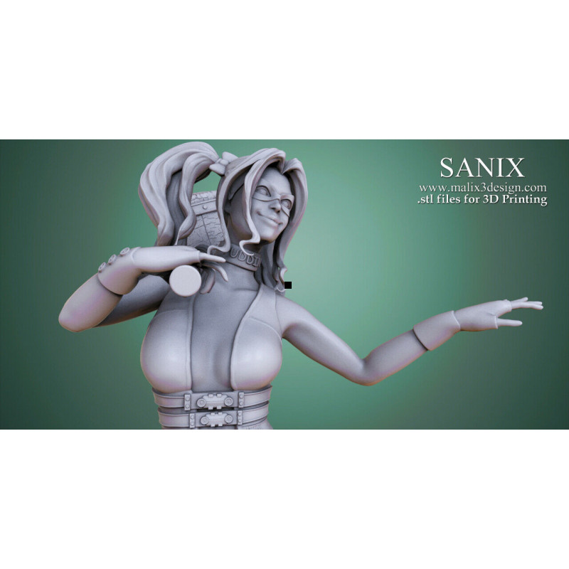 Harley Queen figurine impression 3D résine  18cm  (non peint)