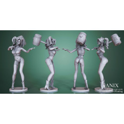 Harley Queen figurine impression 3D résine  18cm  (non peint) (2)