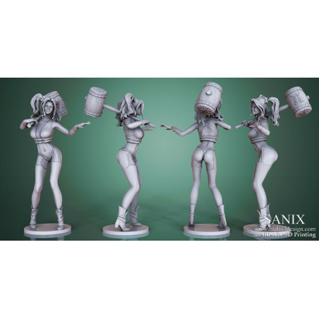 Harley Queen figurine impression 3D résine  18cm  (non peint)