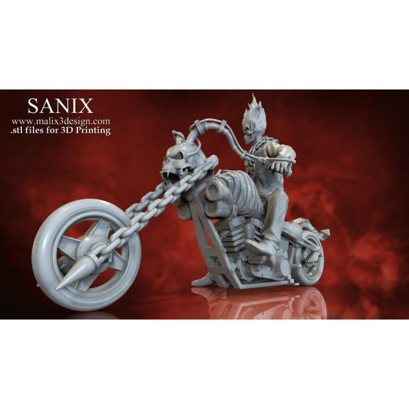 Ghost rider figurine impression 3D résine  18cm  (non peint)