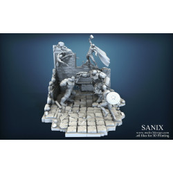 Full Avengers Diorama figurine impression 3D résine  18cm non peint (non peint)