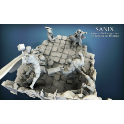 Full Avengers Diorama figurine impression 3D résine  18cm non peint (non peint) (2)