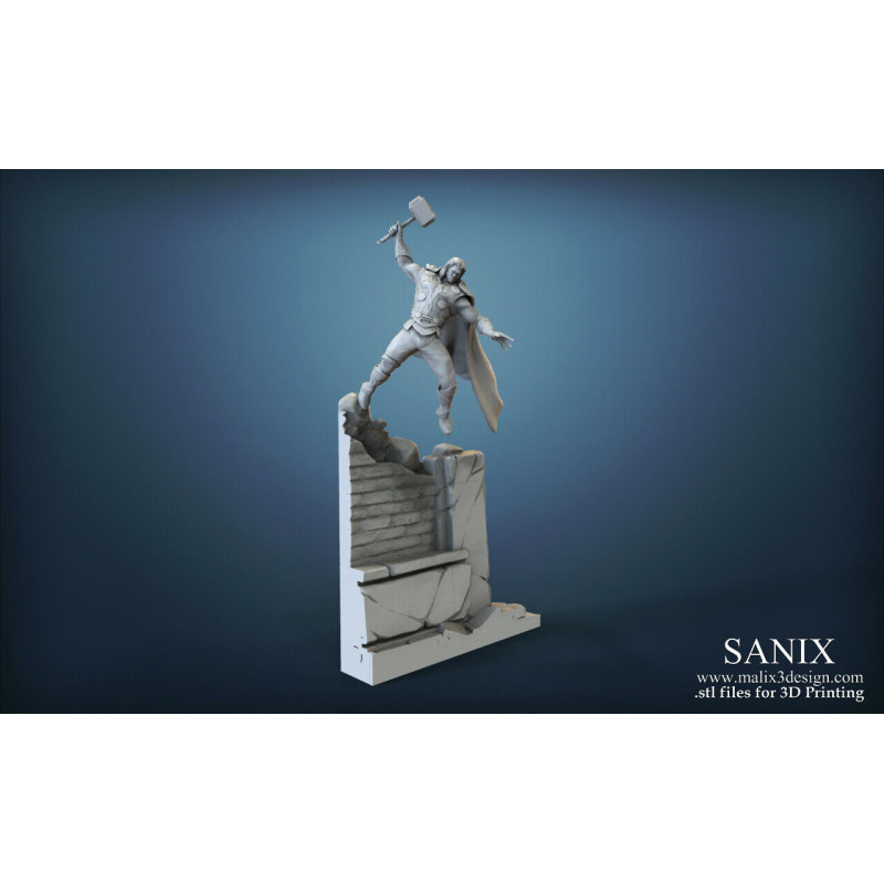 Full Avengers Diorama figurine impression 3D résine  18cm non peint (non peint)