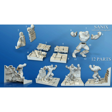 Full Avengers Diorama figurine impression 3D résine  18cm non peint (non peint)