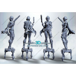 Lady mandolorian figurine impression 3D résine  18cm  (non peint) (2)