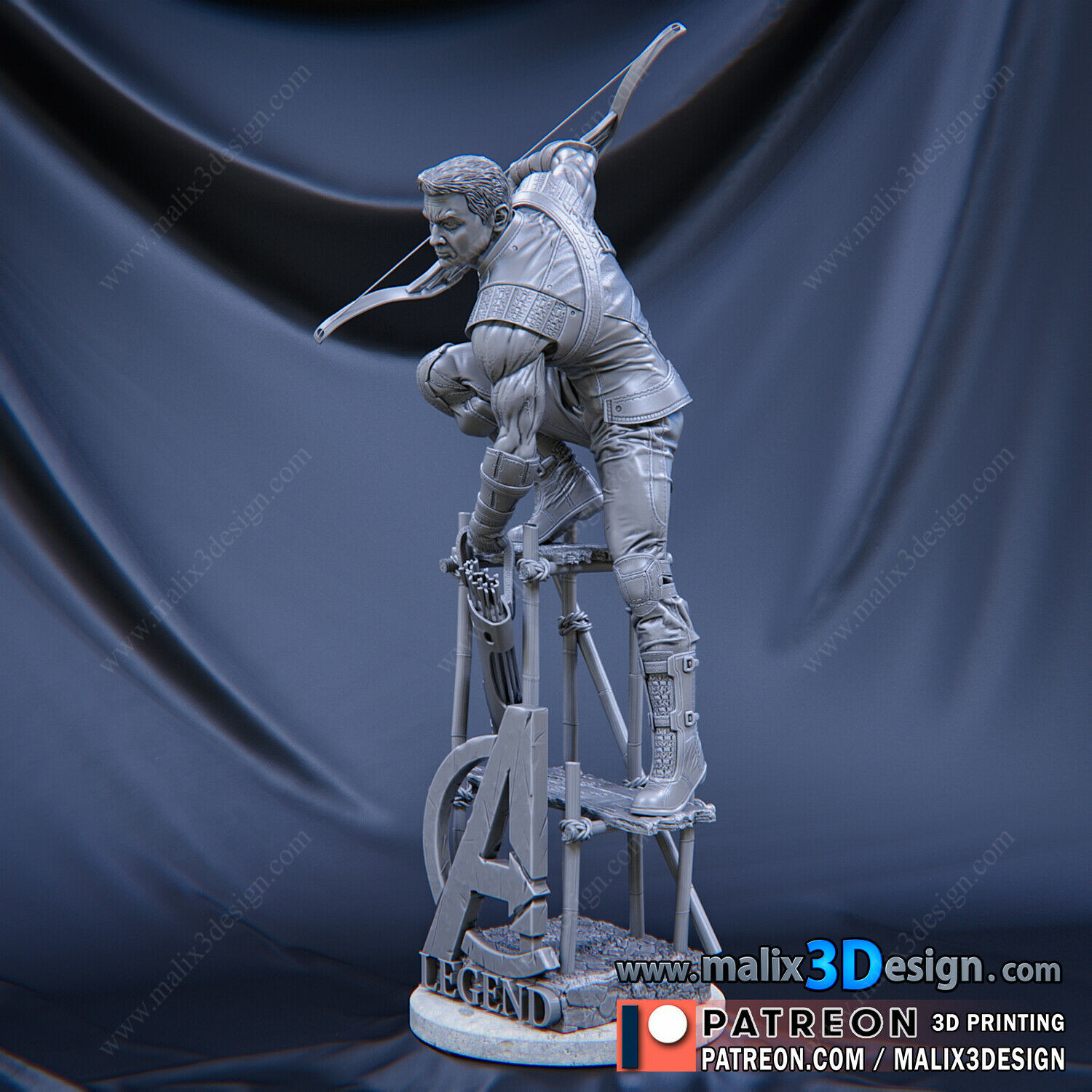 Hawkeye figurine impression 3D résine 18cm (non peint) - Picture 3 of 3