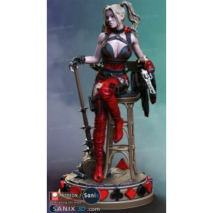 Harley Queen figurine imprimée en 3D résine taille 18cm (à peindre ou pas )