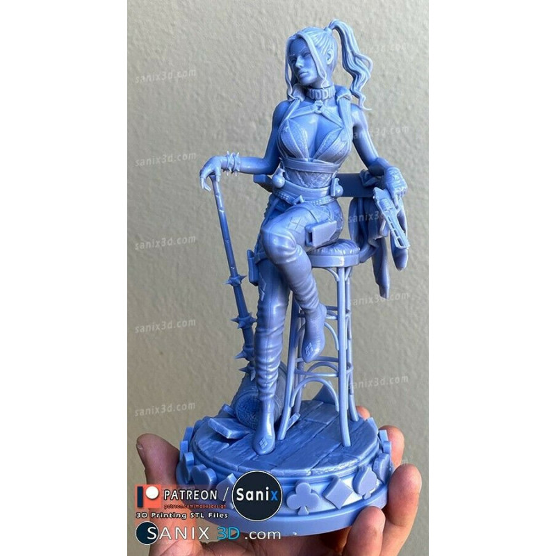 Harley Queen figurine impression 3D résine taille 18cm ( non peint ) (non peint)