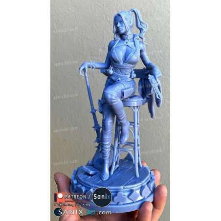 Harley Queen figurine impression 3D résine taille 18cm ( non peint ) (non peint)